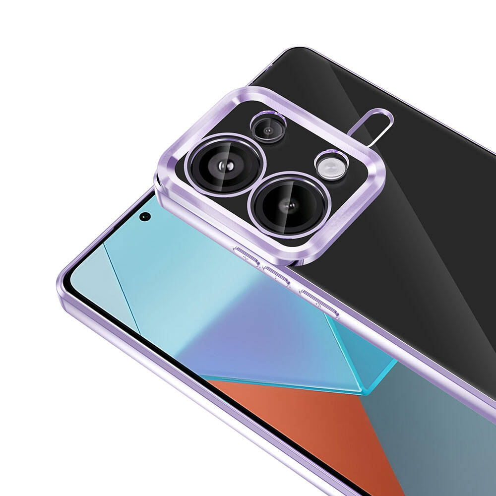 Xiaomi Redmi Note 13 Pro 4G Kılıf Kamera Korumalı Logo Gösteren Zore Omega Kapak Lila