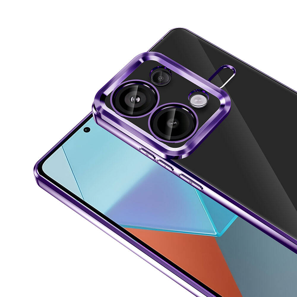 Xiaomi Redmi Note 13 Pro 4G Kılıf Kamera Korumalı Logo Gösteren Zore Omega Kapak Rose Gold