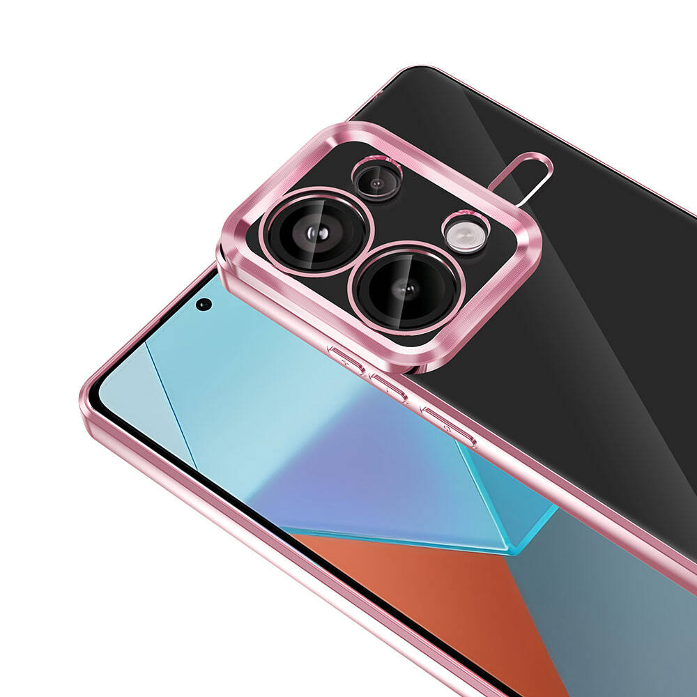 Xiaomi Redmi Note 13 Pro 4G Kılıf Kamera Korumalı Logo Gösteren Zore Omega Kapak Gümüş