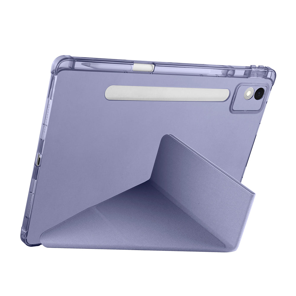 Lenovo Idea Tab Pro 12.7 TB-373FU Kılıf Zore Tri Folding Kalem Bölmeli Standlı Kılıf Lacivert