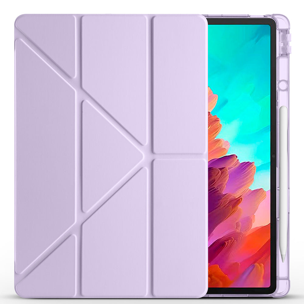 Lenovo Idea Tab Pro 12.7 TB-373FU Kılıf Zore Tri Folding Kalem Bölmeli Standlı Kılıf Lacivert
