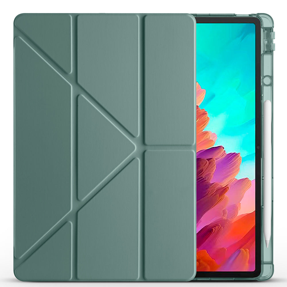 Lenovo Idea Tab Pro 12.7 TB-373FU Kılıf Zore Tri Folding Kalem Bölmeli Standlı Kılıf Mavi