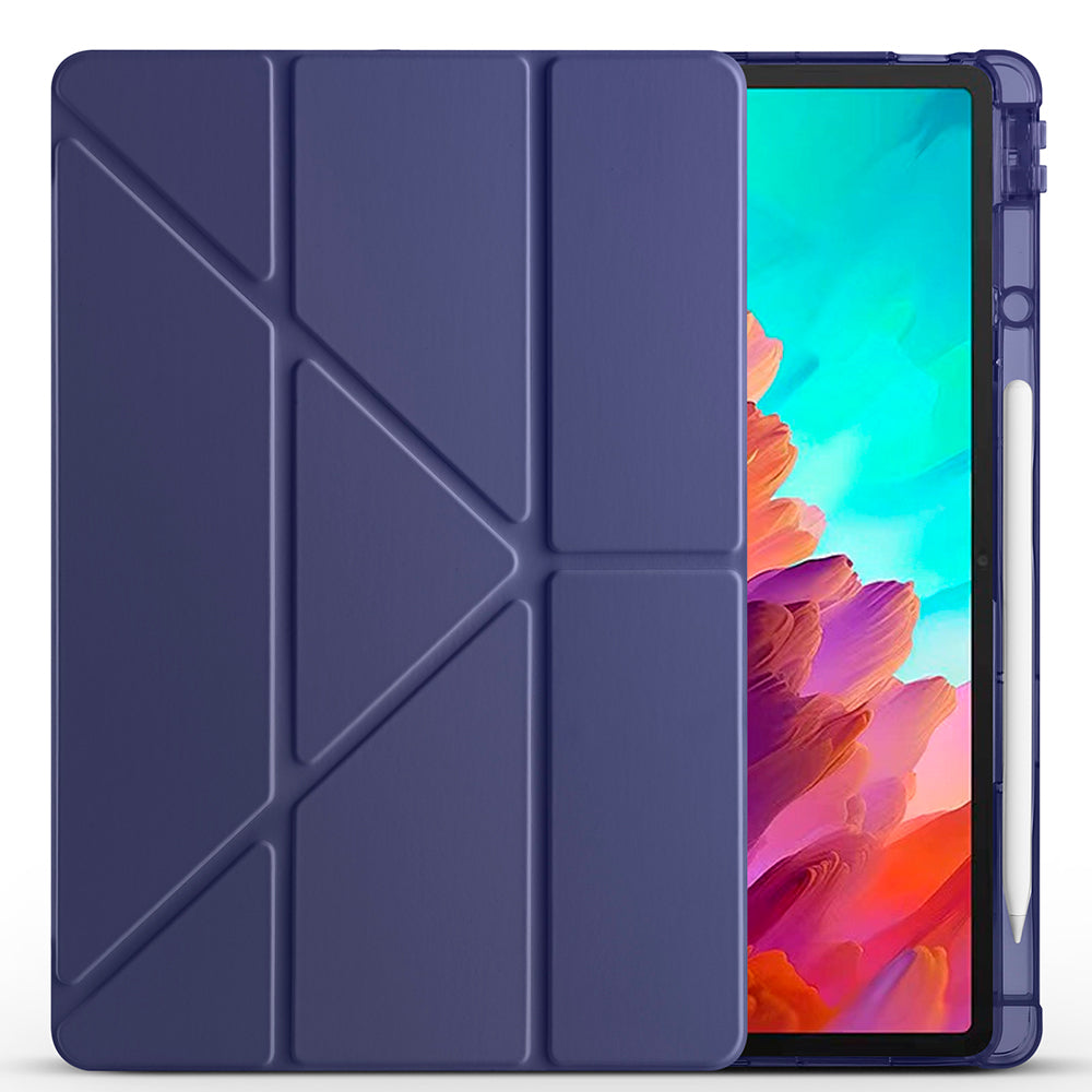 Lenovo Idea Tab Pro 12.7 TB-373FU Kılıf Zore Tri Folding Kalem Bölmeli Standlı Kılıf Lila