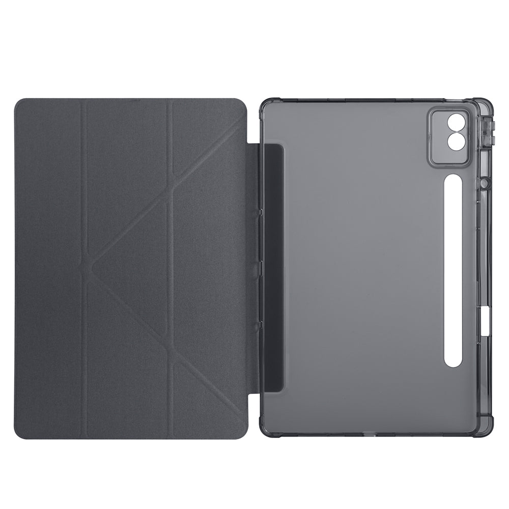 Lenovo Idea Tab Pro 12.7 TB-373FU Kılıf Zore Tri Folding Kalem Bölmeli Standlı Kılıf Siyah