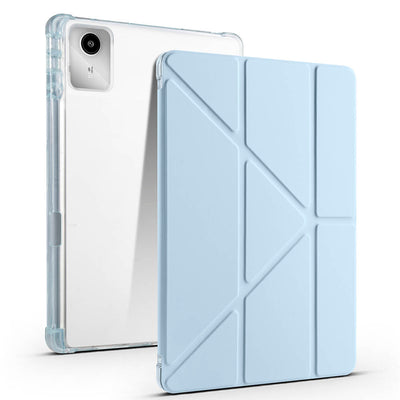 Lenovo M11 TB-330FU Kılıf Zore Tri Folding Kalem Bölmeli Standlı Kılıf Mavi