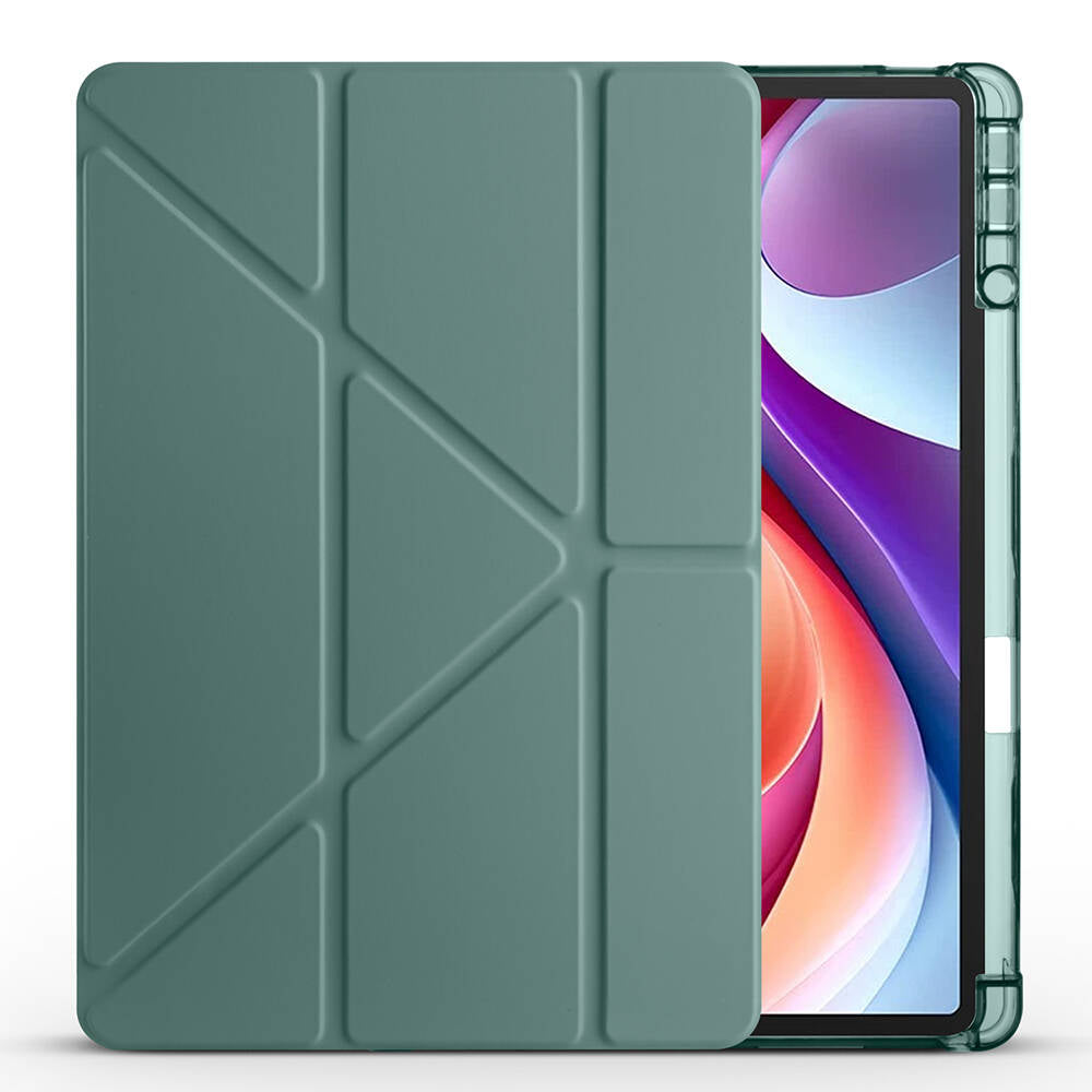 Lenovo M11 TB-330FU Kılıf Zore Tri Folding Kalem Bölmeli Standlı Kılıf Kırmızı