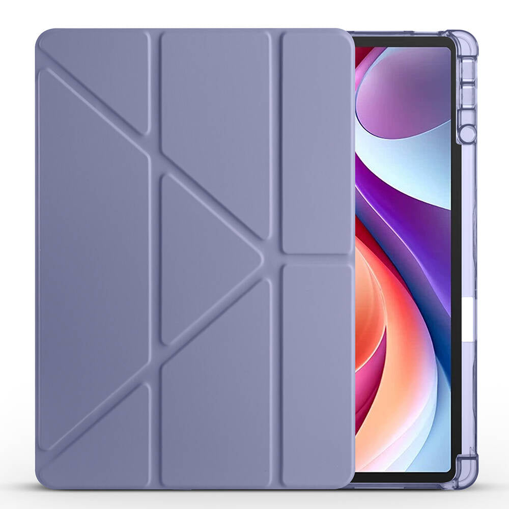 Lenovo M11 TB-330FU Kılıf Zore Tri Folding Kalem Bölmeli Standlı Kılıf Rose Gold