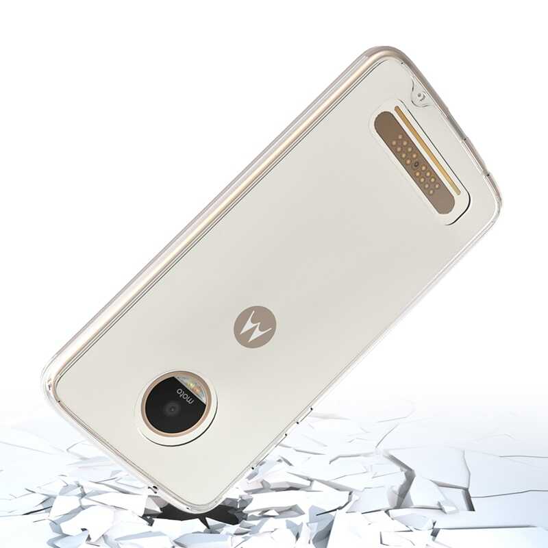 Lenovo Moto Z2 Play Kılıf Zore Süper Silikon Kapak Renksiz