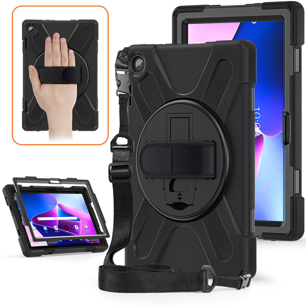 Lenovo Tab M10 HD (2.Nesil) 2022 Zore Defender Tablet Silikon Siyah