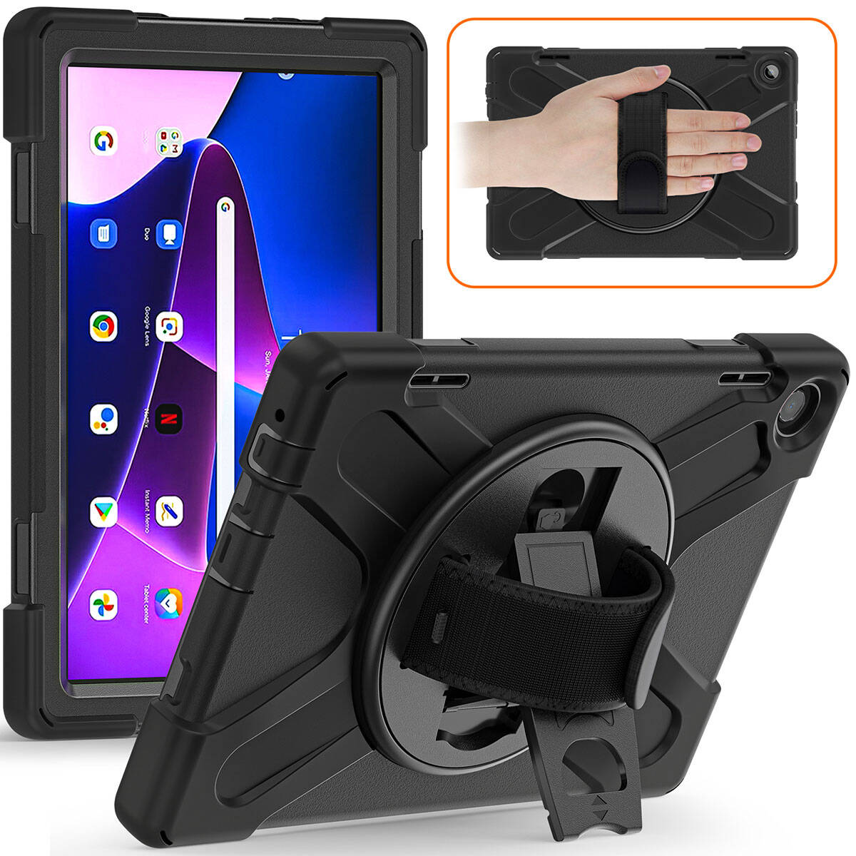 Lenovo Tab M10 TB-328F 3. Jenerasyon Zore Defender Tablet Silikon Siyah