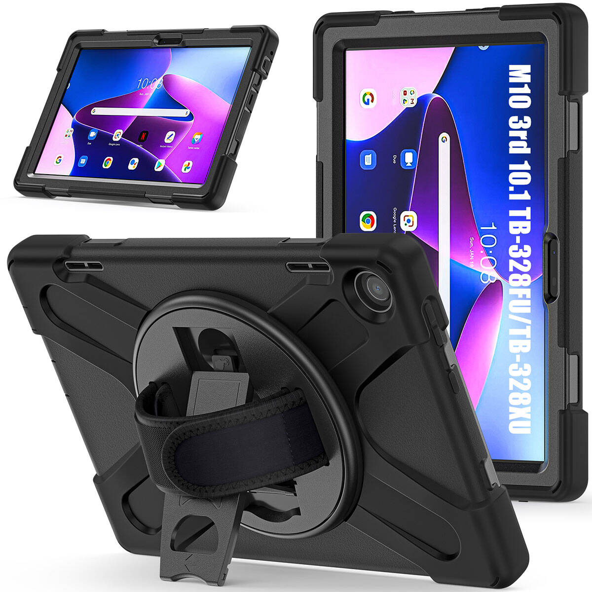 Lenovo Tab M10 TB-328F 3. Jenerasyon Zore Defender Tablet Silikon Siyah