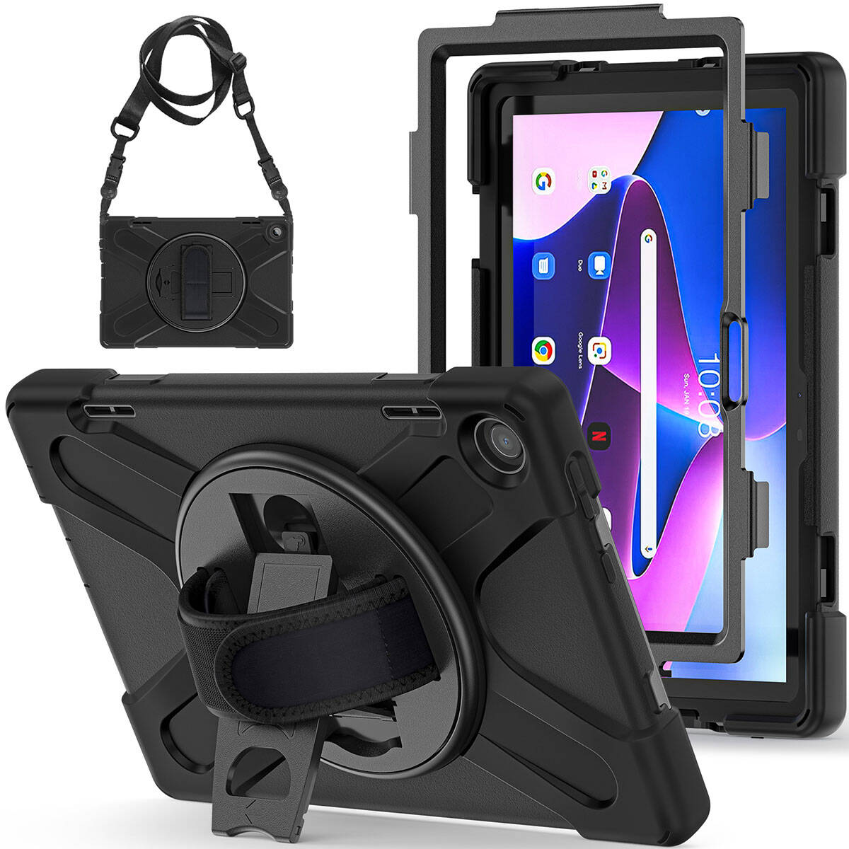 Lenovo Tab M10 TB-328F 3. Jenerasyon Zore Defender Tablet Silikon Siyah
