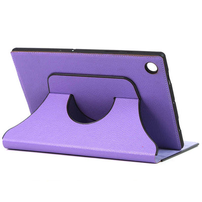 Lenovo Tab M8 Zore Fest Dönebilen Standlı Kılıf Lila