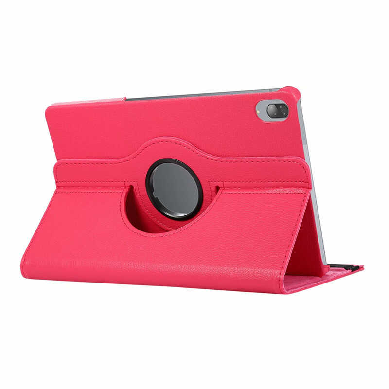 Lenovo Tab P11 Pro 11.2" 2.Nesil Zore Dönebilen Standlı Kılıf Pembe Koyu