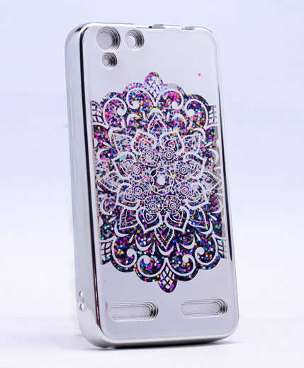 Lenovo Vibe K5 Kılıf Zore Lazer Çiçekli Sıvılı Silikon Pembe Açık