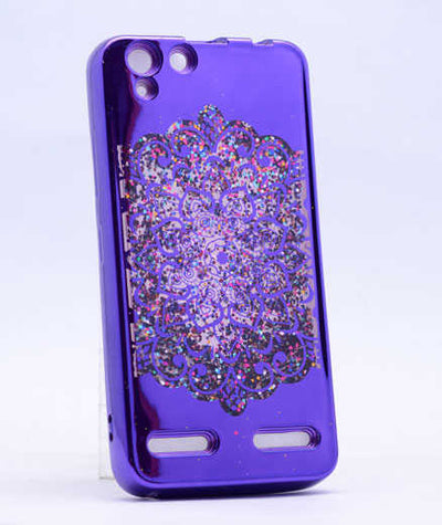 Lenovo Vibe K5 Kılıf Zore Lazer Çiçekli Sıvılı Silikon Mor