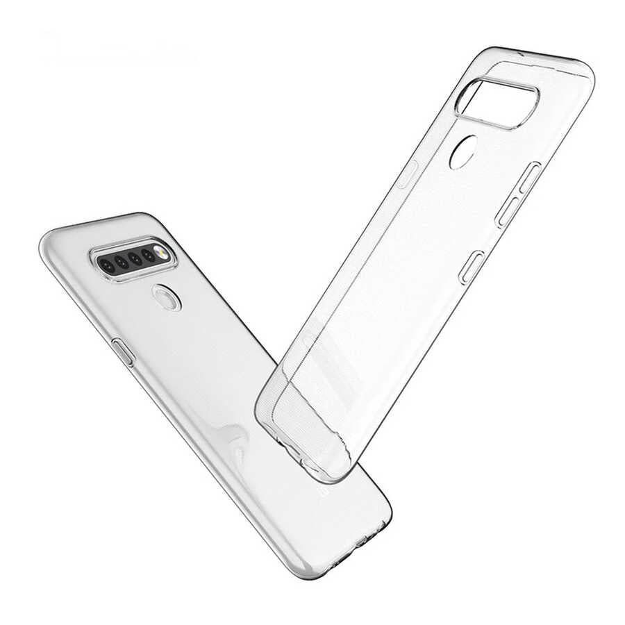 LG K61 Kılıf Zore Süper Silikon Kapak Renksiz