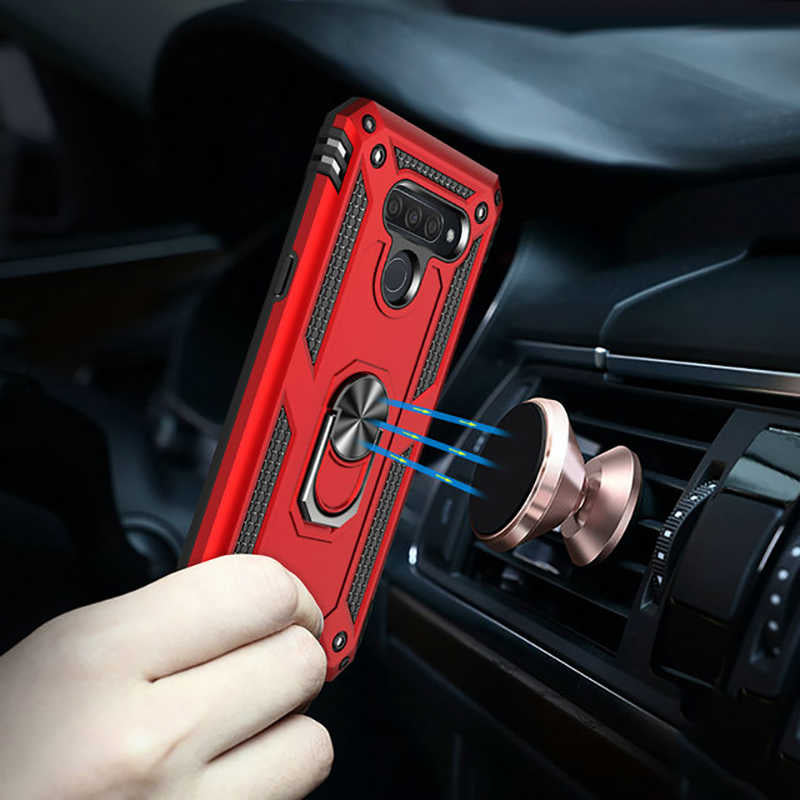 LG Q60 Kılıf Zore Vega Kapak Siyah