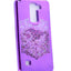 LG Stylus 2 Kılıf Zore Lazer Çiçekli Sıvılı Silikon Mor