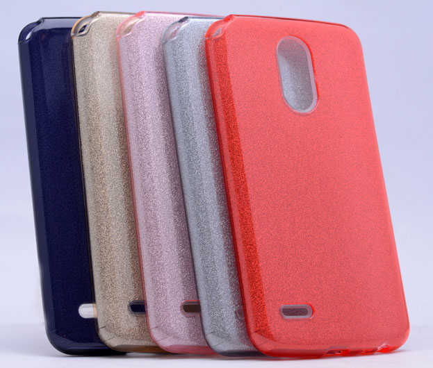 LG Stylus 3 Kılıf Zore Shining Silikon Gümüş