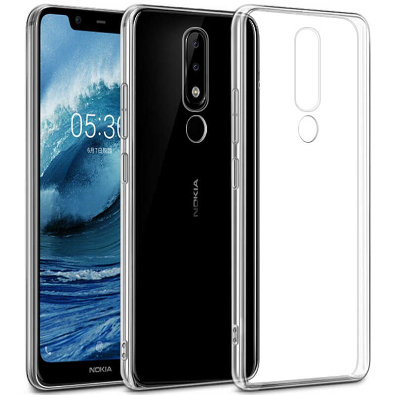 Nokia 5.1 Plus Kılıf Zore Süper Silikon Kapak Renksiz