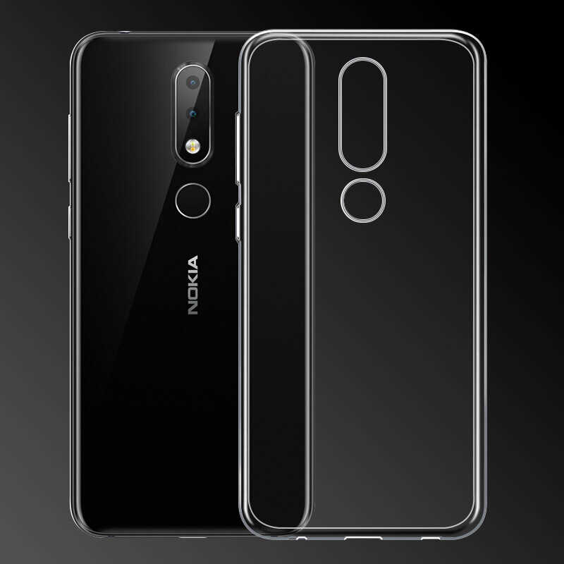 Nokia 5.1 Plus Kılıf Zore Süper Silikon Kapak Renksiz