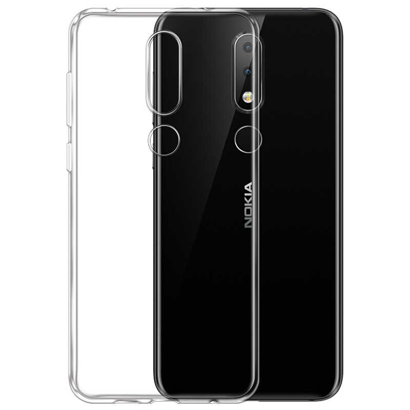 Nokia 5.1 Plus Kılıf Zore Süper Silikon Kapak Renksiz