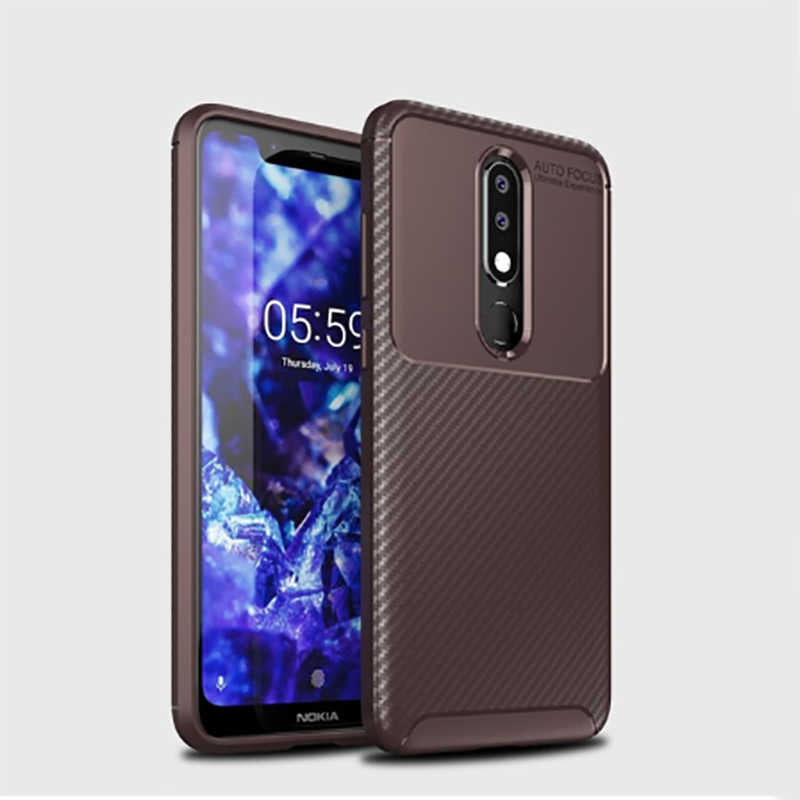 Nokia 5.1 Plus Kılıf Zore Negro Silikon Kapak Kahverengi