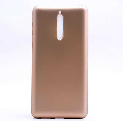 Nokia 8 Kılıf Zore Premier Silikon Kapak Gold