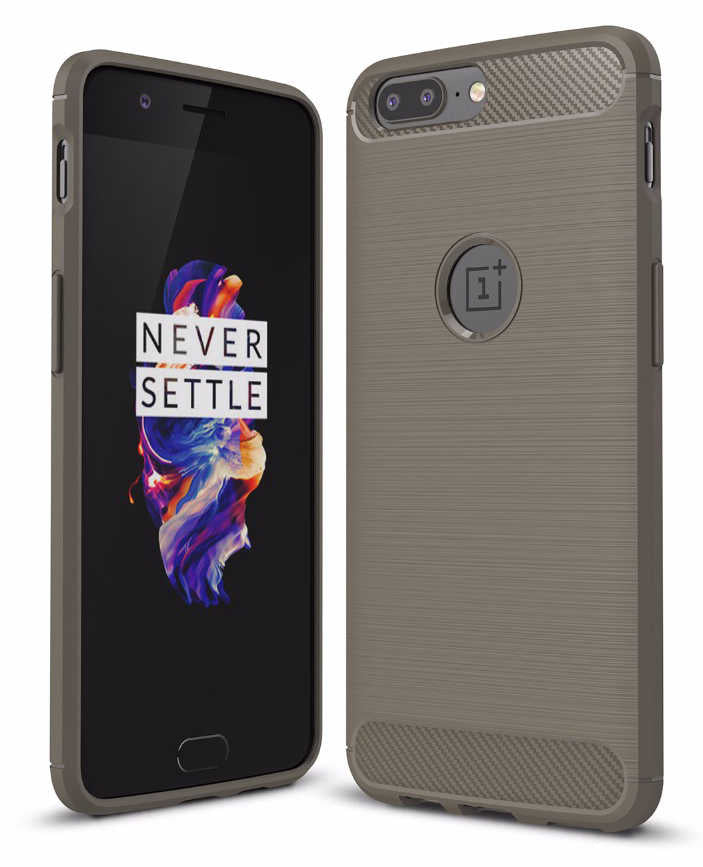 One Plus 5 Kılıf Zore Room Silikon Kapak Gri