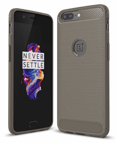 One Plus 5 Kılıf Zore Room Silikon Kapak Gri