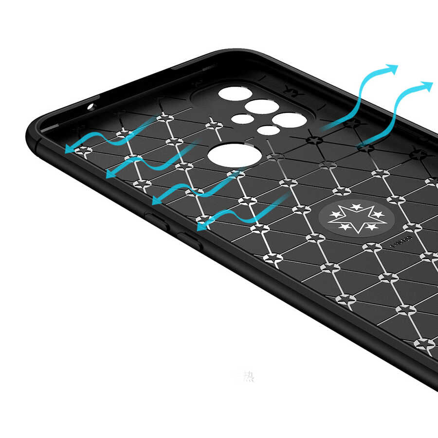 One Plus Nord N10 5G Kılıf Zore Ravel Silikon Kapak Siyah-Kırmızı