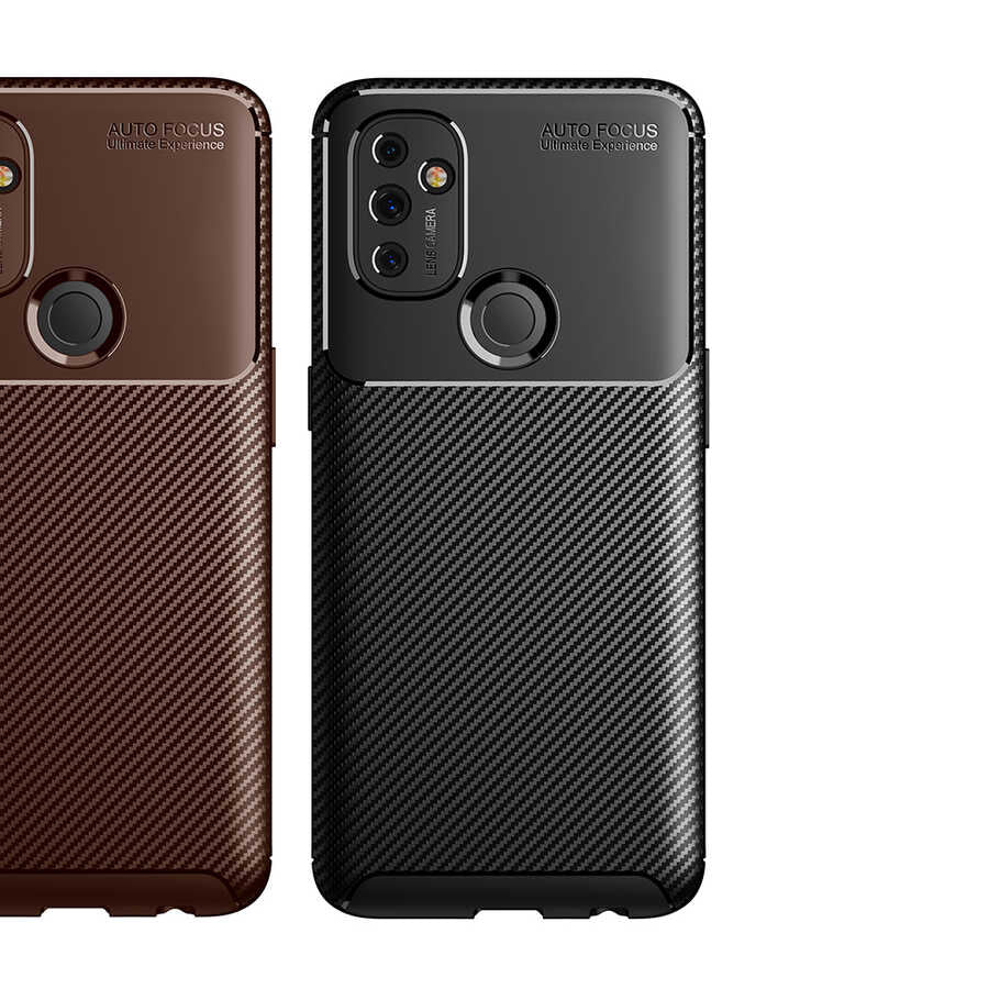 One Plus Nord N100 Kılıf Zore Negro Silikon Kapak Kahverengi