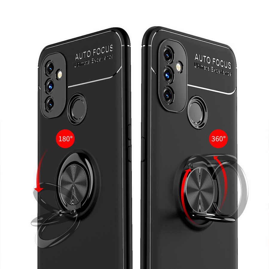 One Plus Nord N100 Kılıf Zore Ravel Silikon Kapak Siyah-Mavi