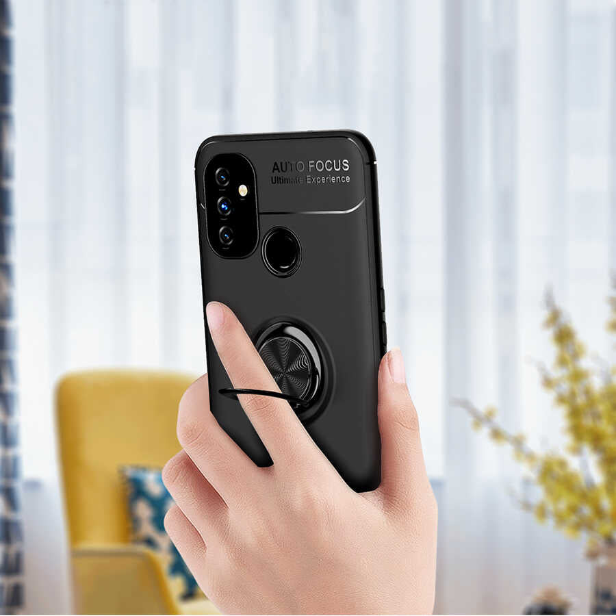 One Plus Nord N100 Kılıf Zore Ravel Silikon Kapak Siyah-Kırmızı