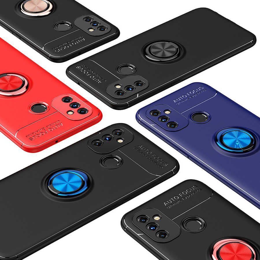 One Plus Nord N100 Kılıf Zore Ravel Silikon Kapak Siyah-Kırmızı