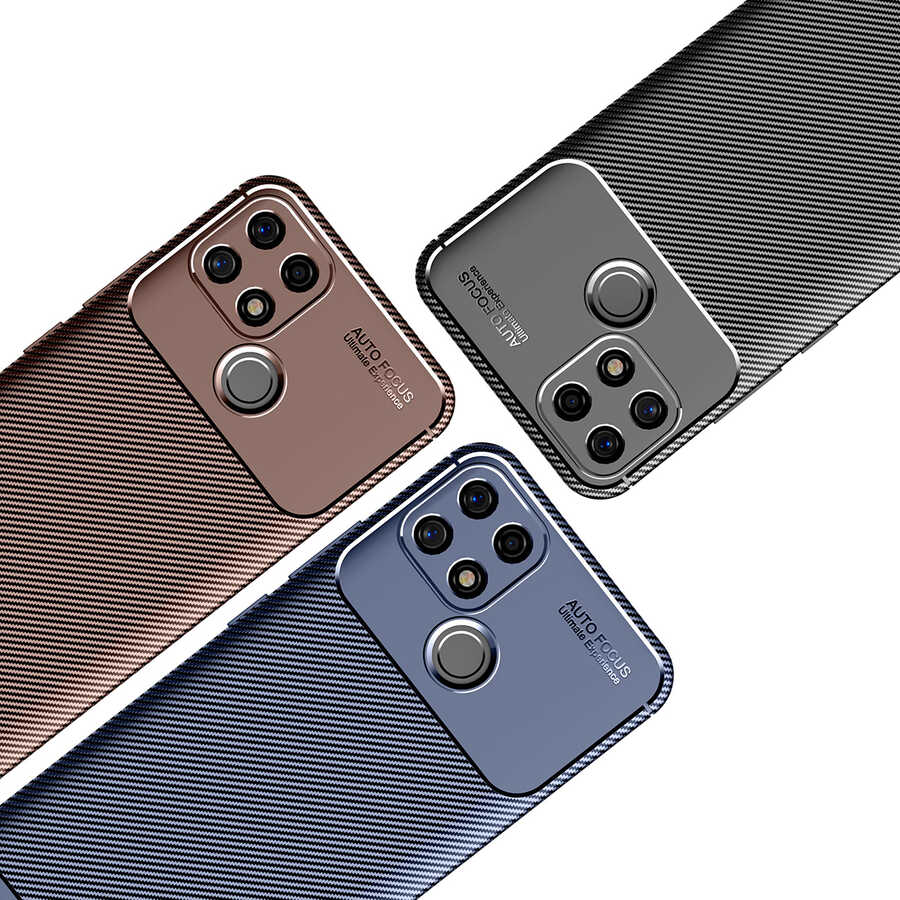 Oppo A15S Kılıf Zore Negro Silikon Kapak Kahverengi