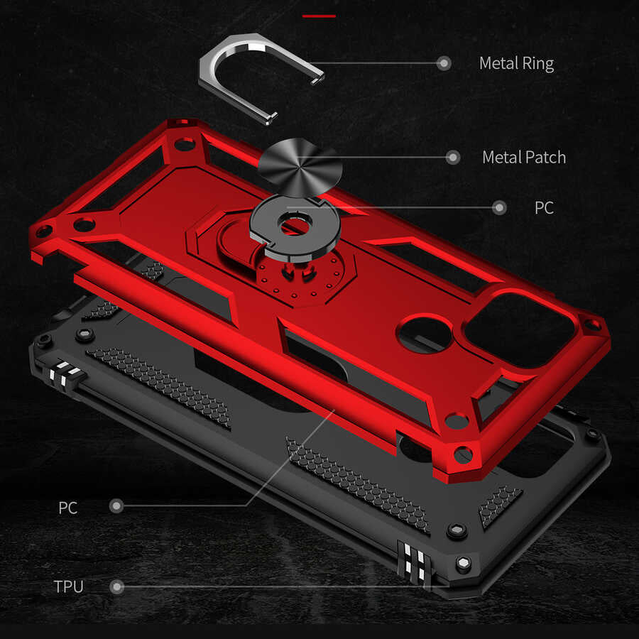 Oppo A15S Kılıf Zore Vega Kapak Kırmızı