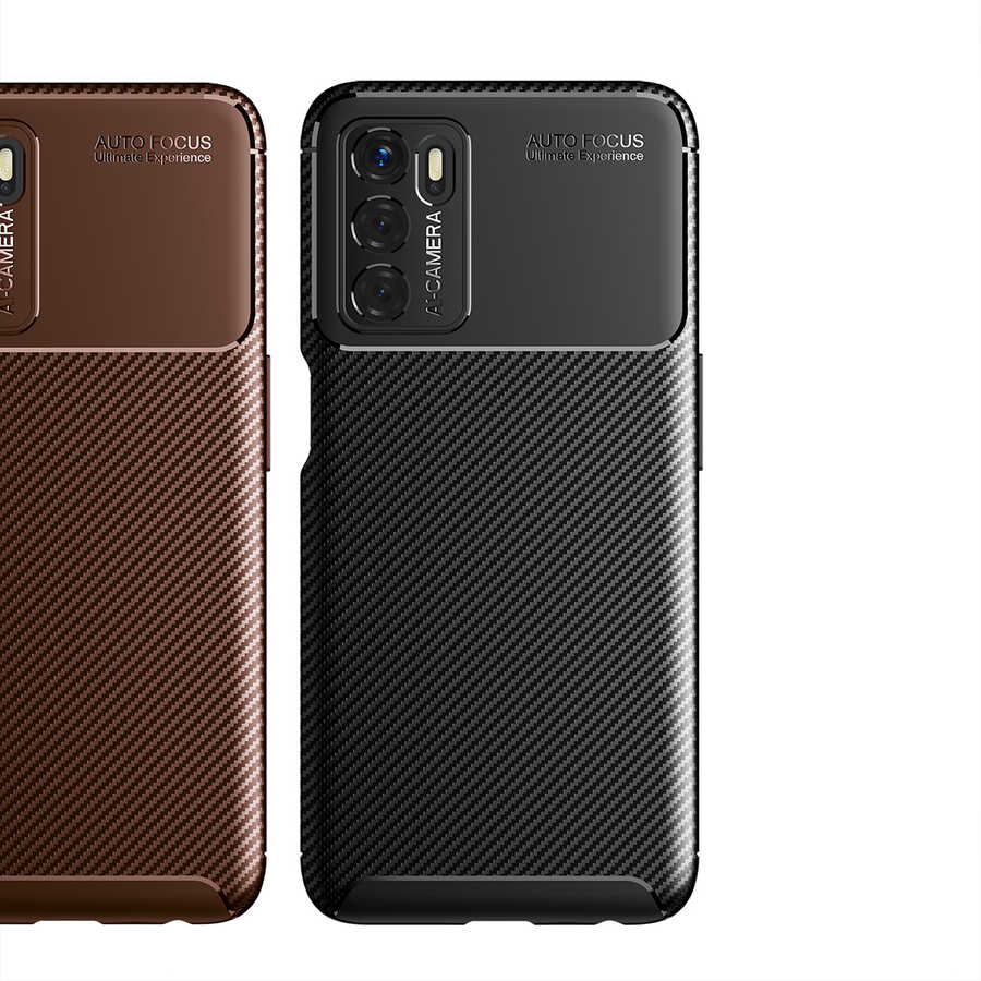 Oppo A16 Kılıf Zore Negro Silikon Kapak Kahverengi