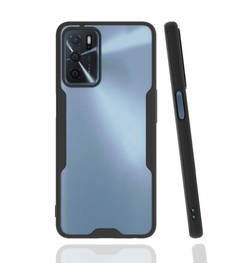 Oppo A16 Kılıf Zore Parfe Kapak Siyah