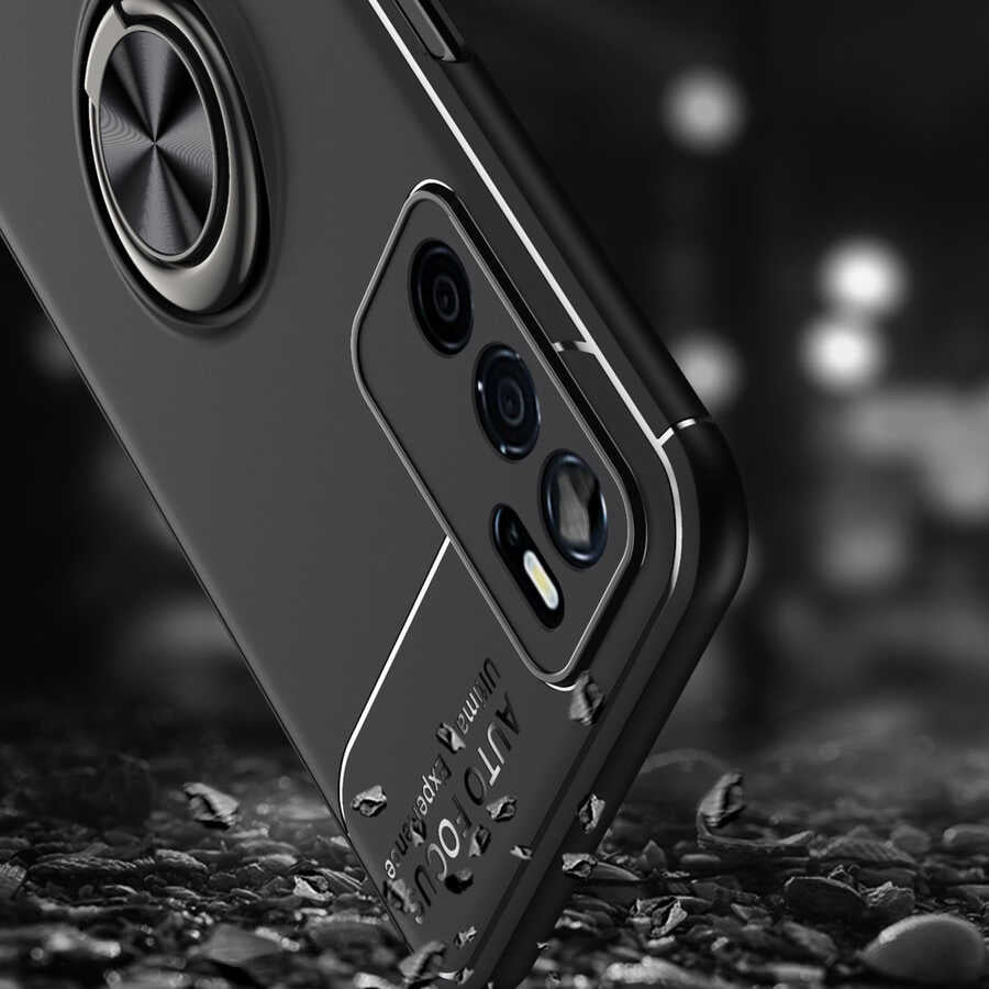Oppo A16 Kılıf Zore Ravel Silikon Kapak Siyah