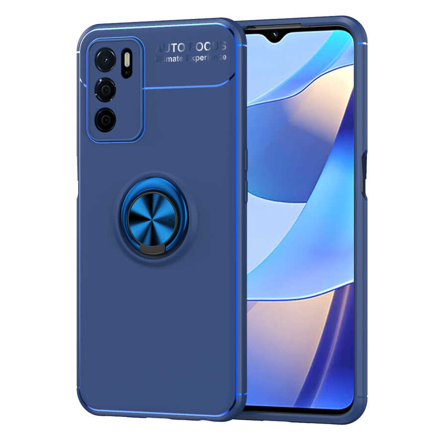 Oppo A16 Kılıf Zore Ravel Silikon Kapak Mavi