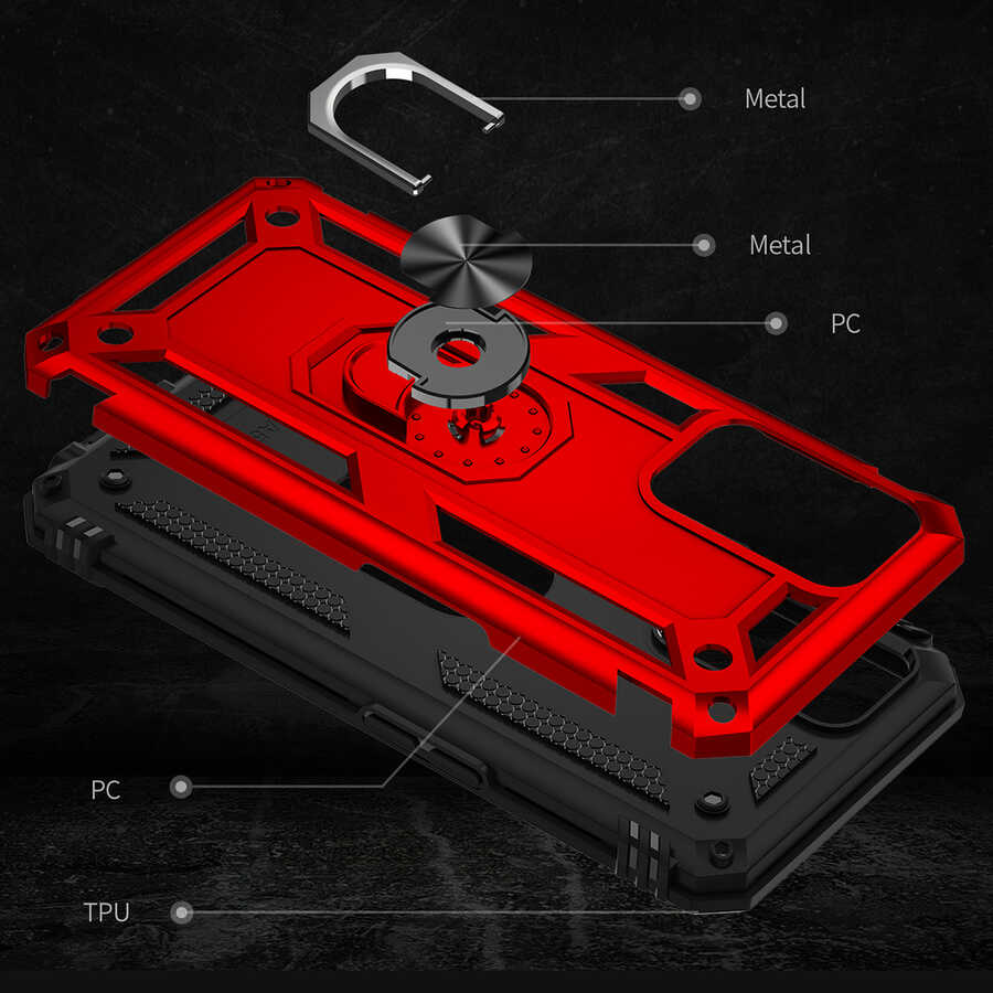 Oppo A16 Kılıf Zore Vega Kapak Kırmızı