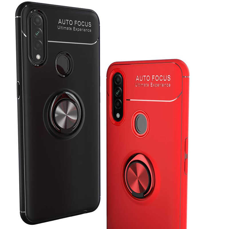 Oppo A31 Kılıf Zore Ravel Silikon Kapak Siyah-Mavi