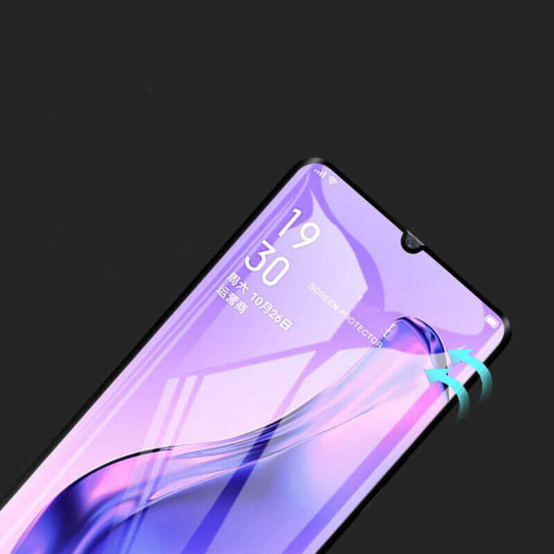 Oppo A31 Zore Kenarları Kırılmaya Dayanıklı Cam Ekran Koruyucu Siyah