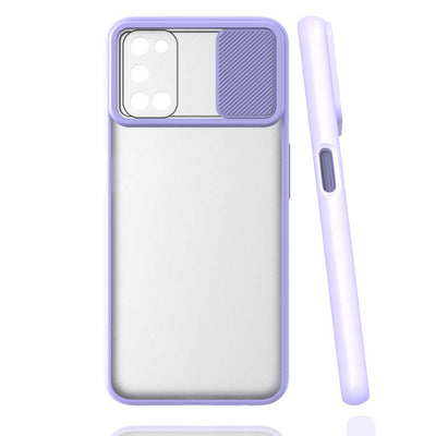 Oppo A52 Kılıf Zore Lensi Kapak Sarı