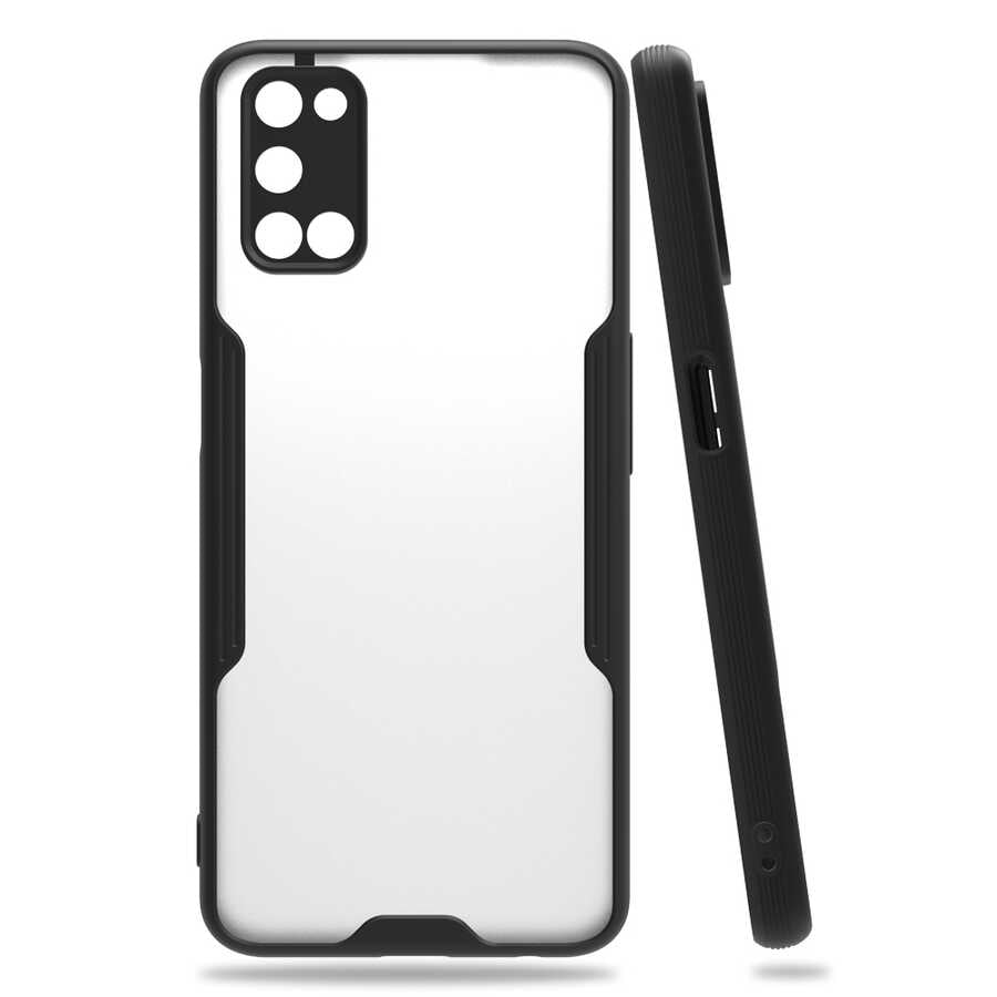 Oppo A52 Kılıf Zore Parfe Kapak Siyah