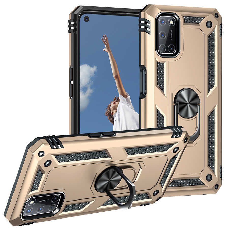 Oppo A52 Kılıf Zore Vega Kapak Kırmızı