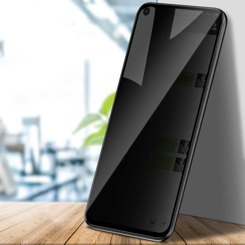 Oppo A52 Zore New 5D Privacy Temperli Ekran Koruyucu Siyah