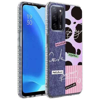 Oppo A54 4G Kılıf Airbag Kenarlı Renkli Desenli Silikon Zore Elegans Kapak NO8